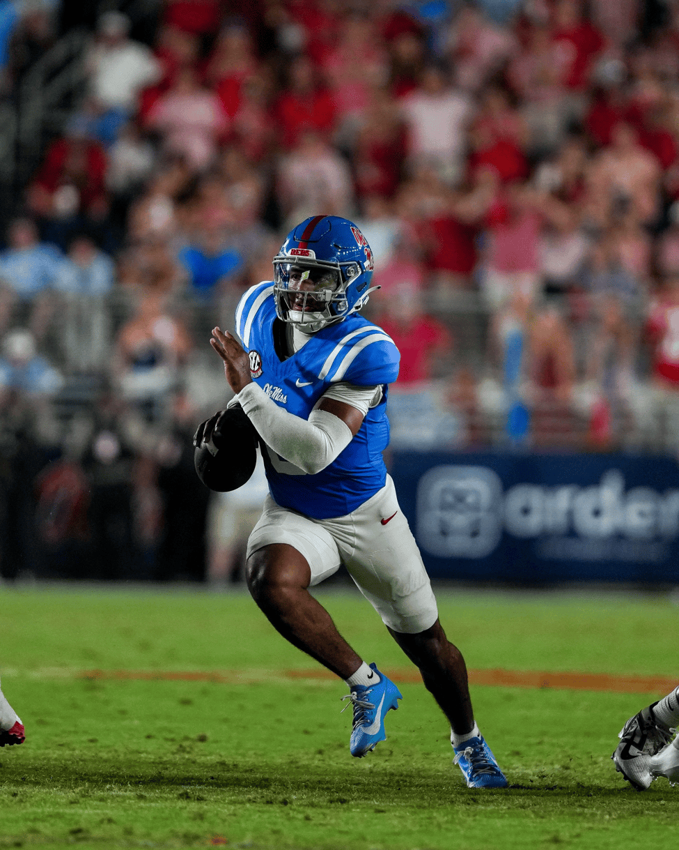 Trinidad Chambliss has a potential Heisman game for Ole Miss (Photo by Ole Miss Athletics)