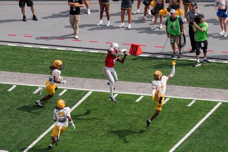 Jeremiah Smith makes Ohio State history (Photo by Ohio State Athletics)