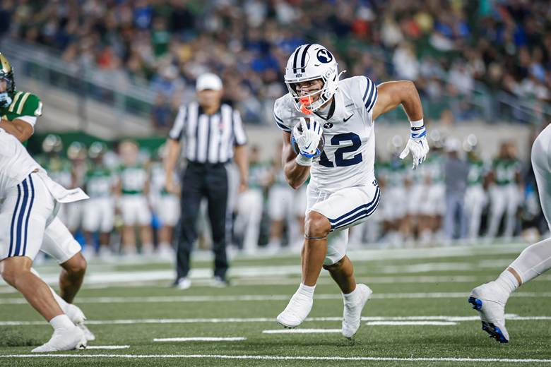 Preston Rex scores for the boys from Provo, Utah (Photo by BYU Athletics)