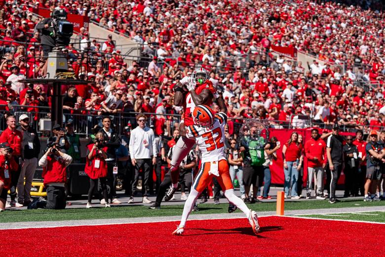 Jeremiah Smith had a big day for Ohio State (Photo by Ohio State Athletics)