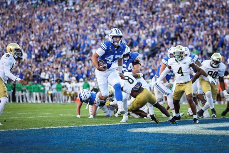BYU’s Bear Upsets Notre Dame (Photo by BYU Athletics)