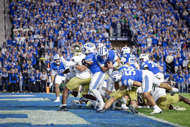 Bear, BYU, and Provo, Utah Erupted (Photo by BYU Athletics)