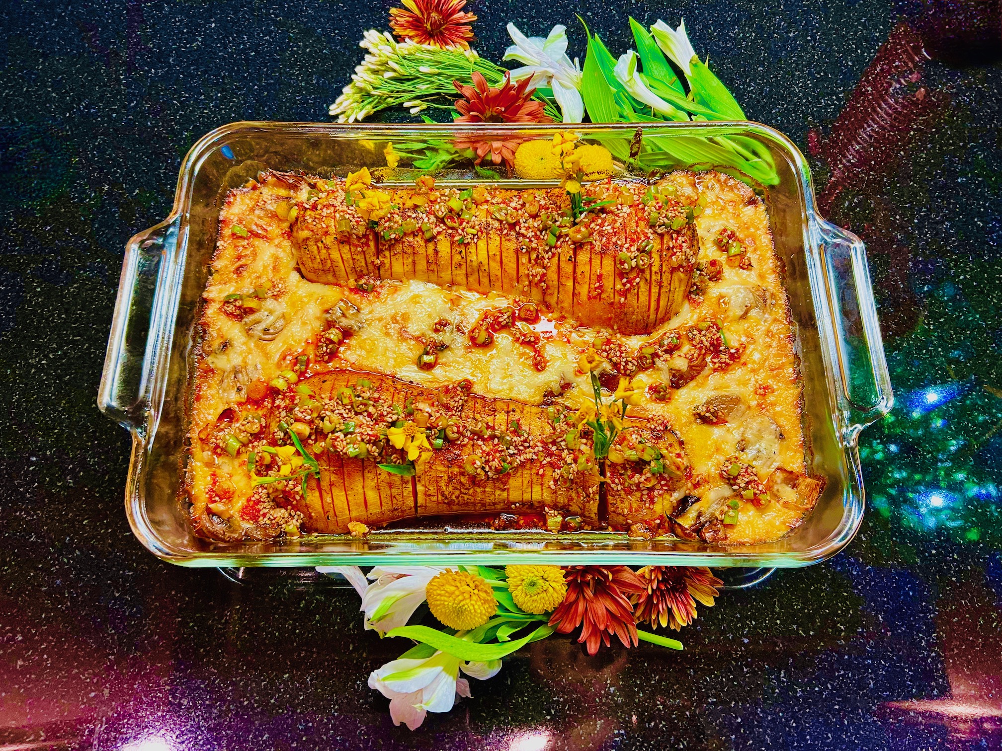 FiveSpice Butternut Squash in Cheesy Custard Recipe based on Yotam