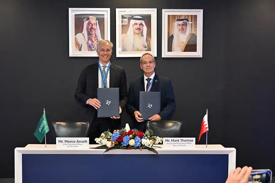 ACWA Power and Bapco Energies announced a Joint Development Agreement (JDA) for the development of a solar power plant integrated with large scale battery energy storage technology, in the Eastern Province of the Kingdom of Saudi Arabia.
