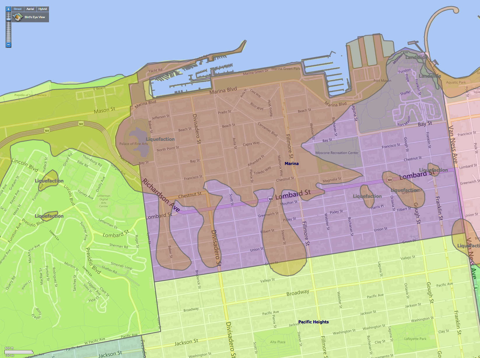 Liquefaction Zones Of San Francisco’s Marina District