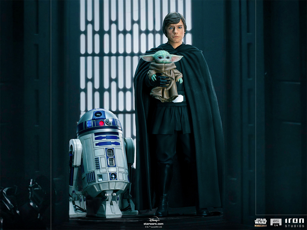 Luke Skywalker, Grogu, And R2-D2 Statue From The Mandalorian