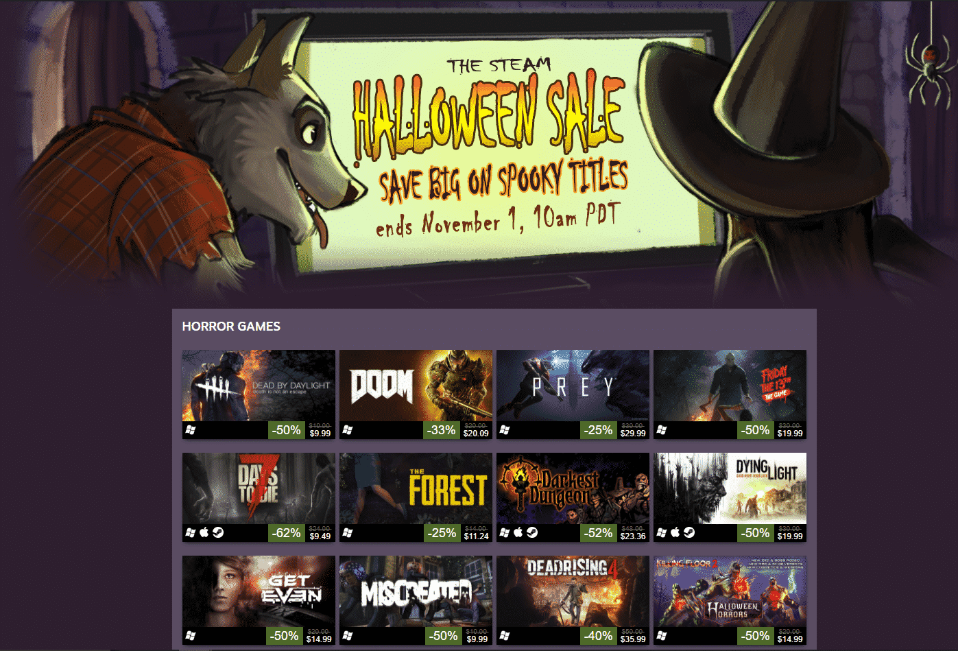 Steam Reveals Its 17 Halloween Sale The Game Of Nerds