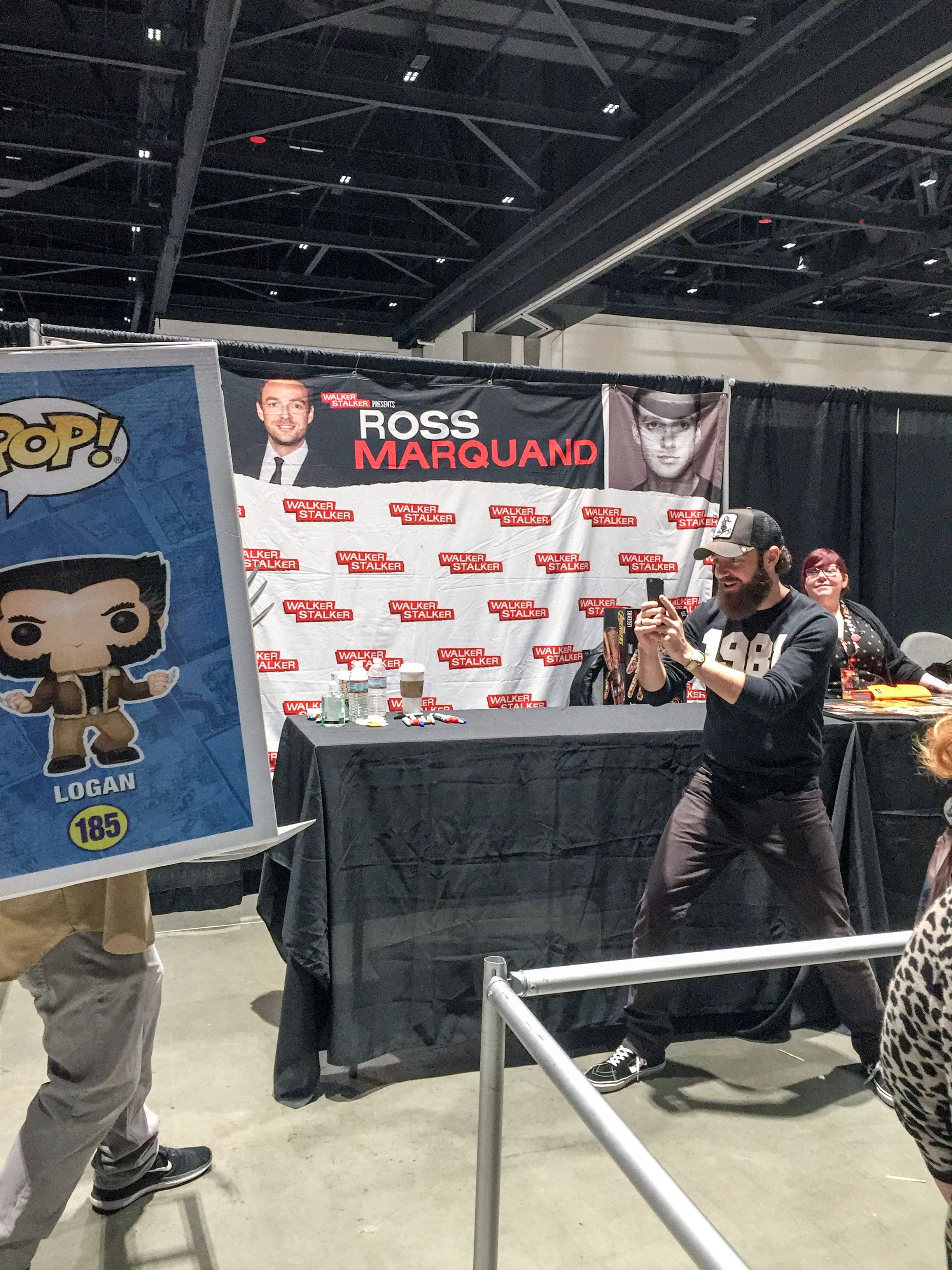 Ross Marquand taking a photo of Logan Pop Box (@TheVIParolaz on Instagram) at Heroes and Villains Fan Fest San Jose Photo Source: Shannon for The Game of Nerds