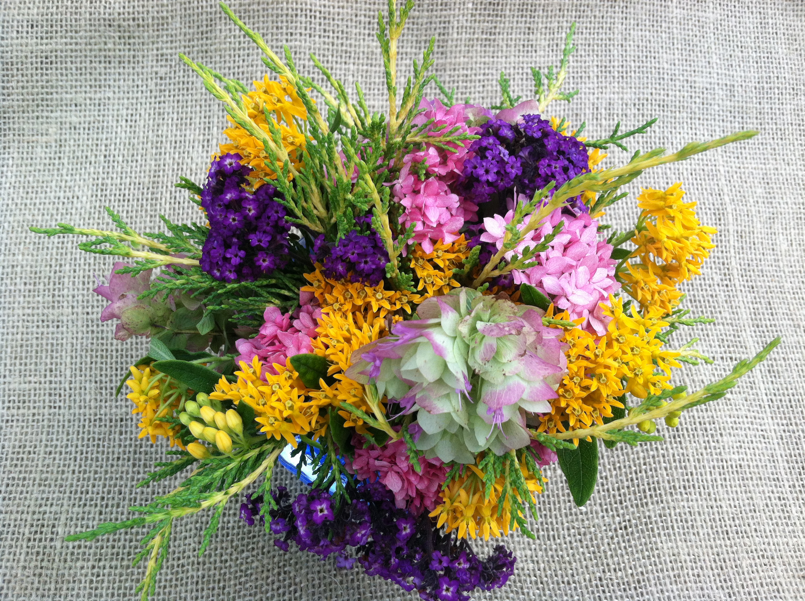 Continue to add smaller blooms throughout