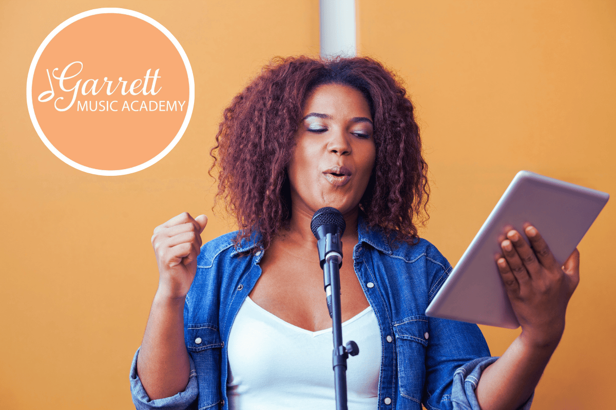 artwork for blog post, young woman delivering a powerful vocal performance