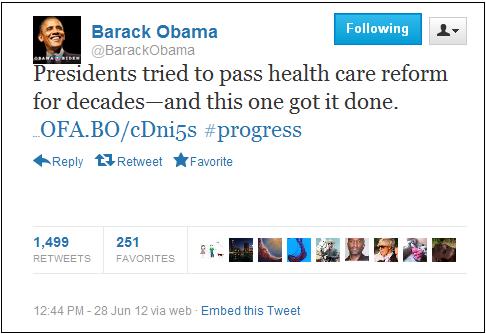 Obama twitter bragging