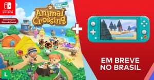 Novo Switch Lite Animal Crossing Turquesa