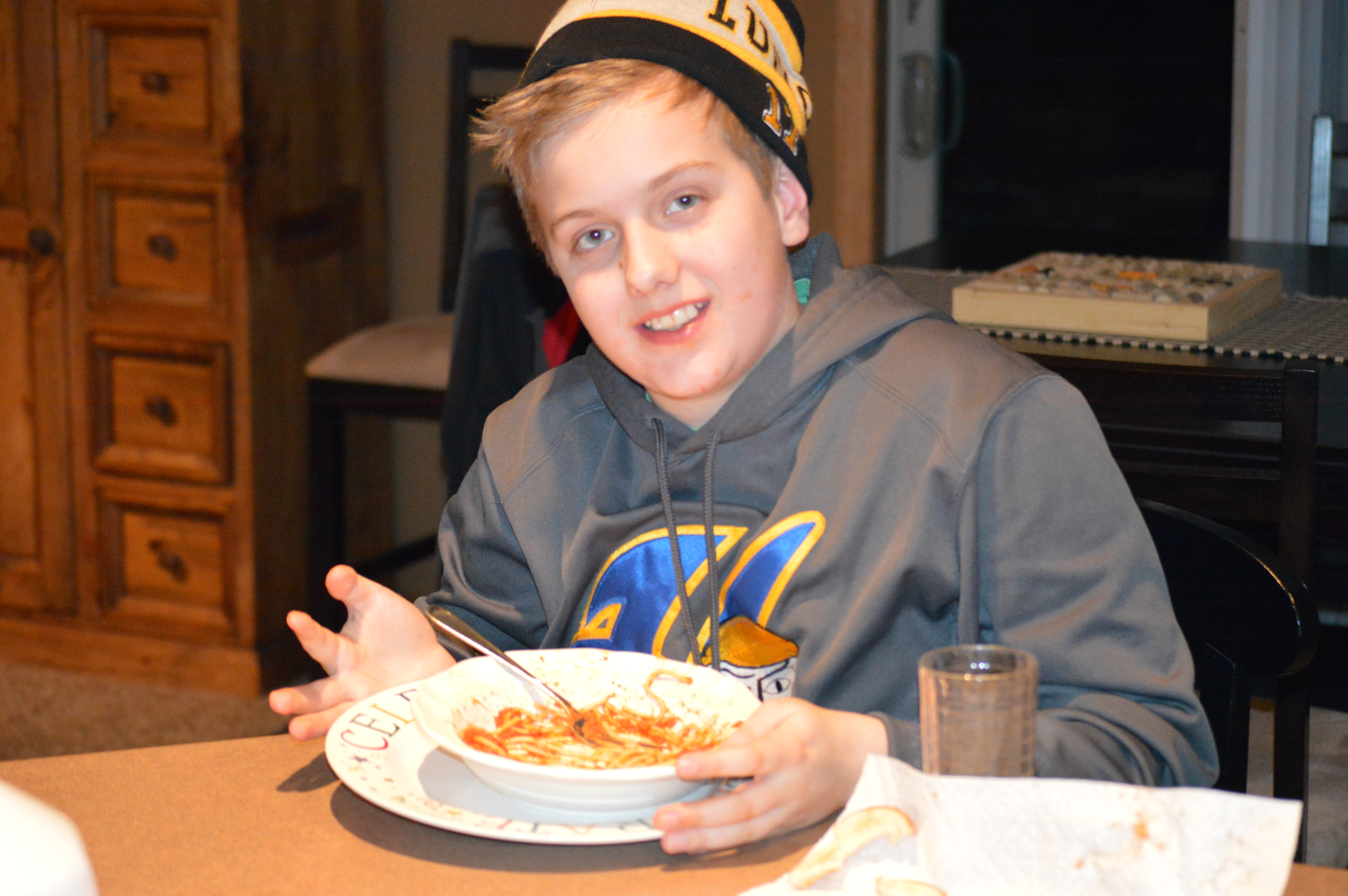 Finally....Jeffrey got the "Celebrate" plate.