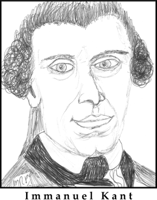 Immanuel Kant Sketch by M.R.P. - is-ought problem - David Hume - moral anti-realism