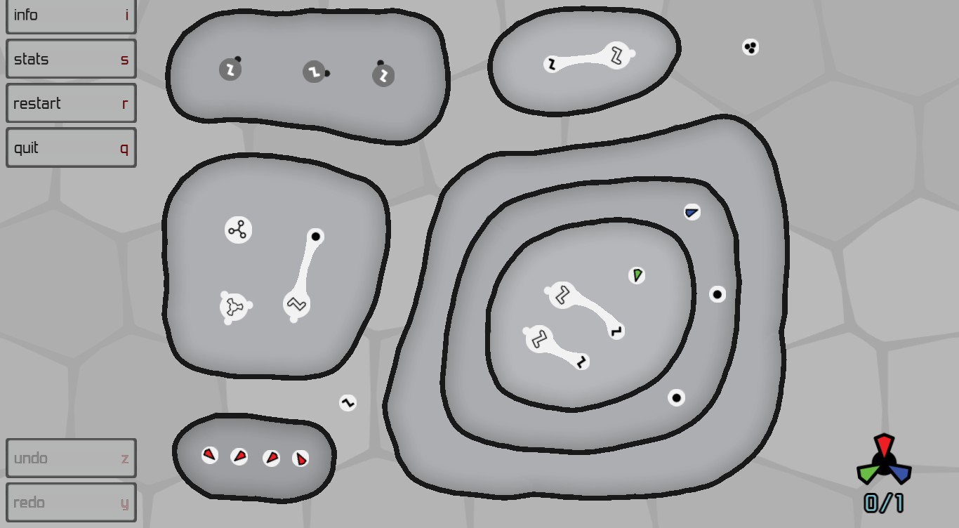 Tricone Lab screenshot with many chambers - Partickhill Games Limited
