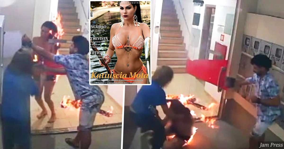 WARNING!!! Watch Shocking Moment Brazilian Model Accidentally Sets Herself On Fire, Leaving Herself With 40% Burns