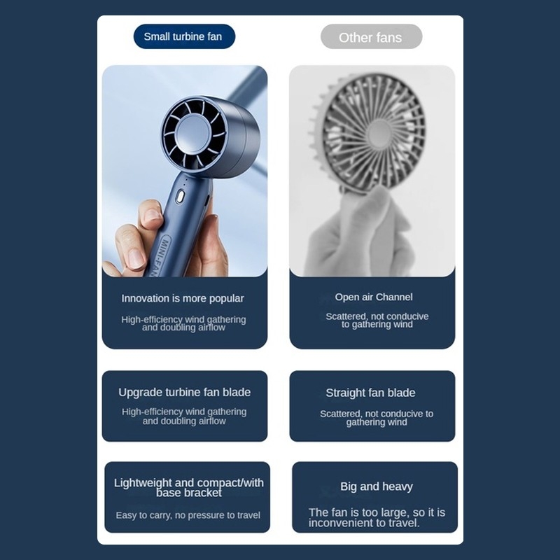 Handheld Turbo Fan with Handphone Stand FN10