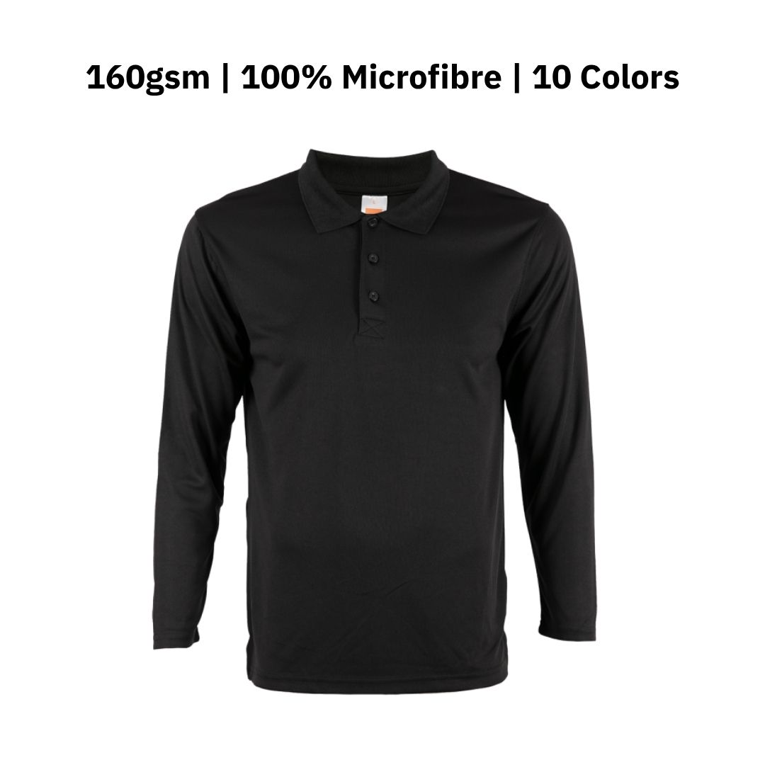 Unisex Microfibre Long Sleeve Polo Shirt QD67