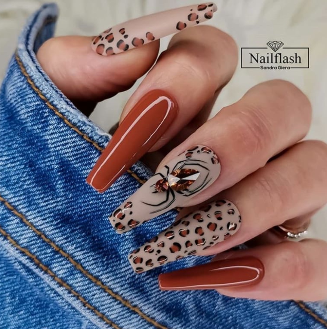 20+ cute leopard print nails for fall