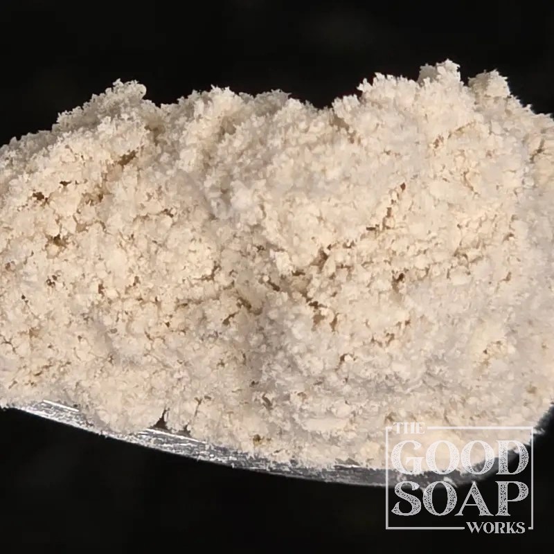 Close-up of Colloidal Oatmeal in a small bowl, a soothing ingredient used in soap and skincare by The Good Soap Works Co.