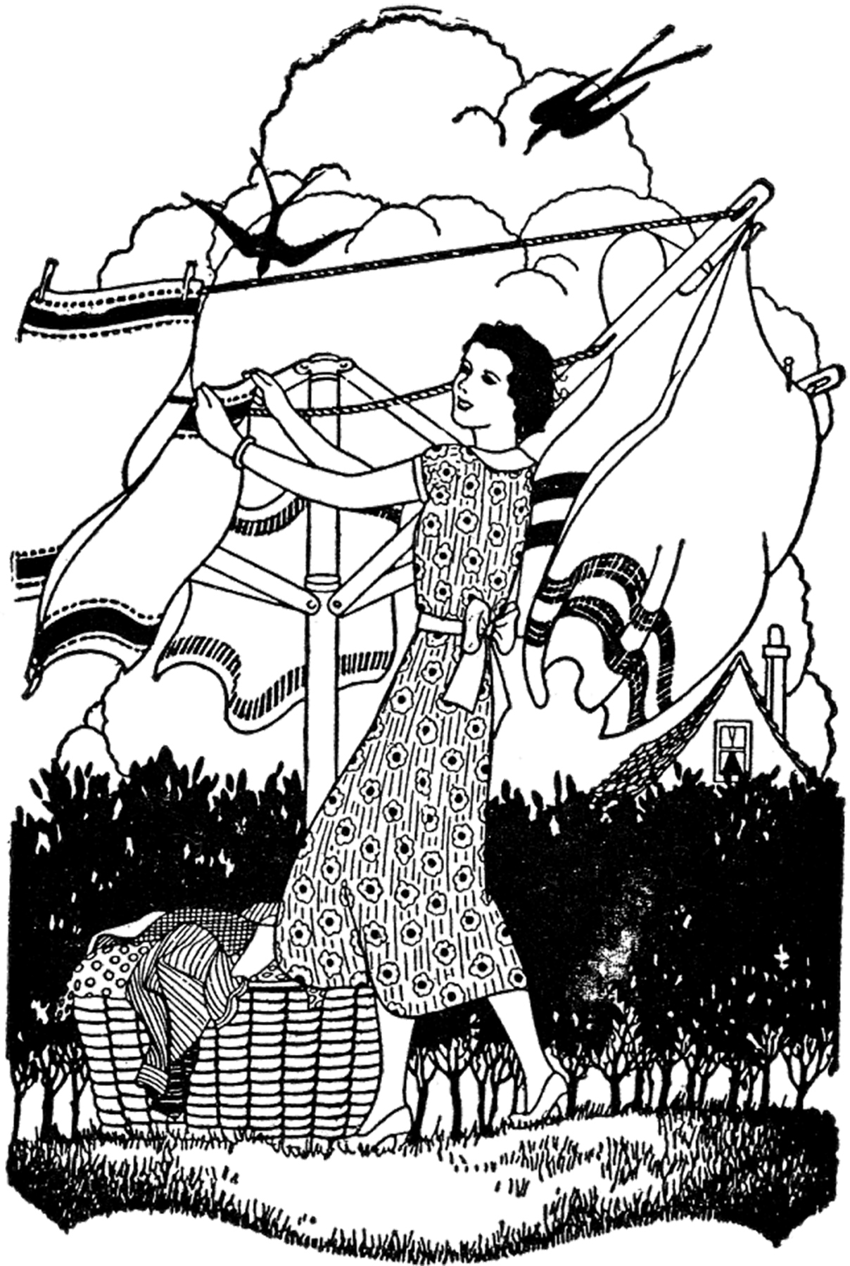 vintage laundry line image the graphics fairy