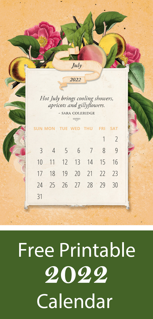 free printable 2022 calendar the graphics fairy