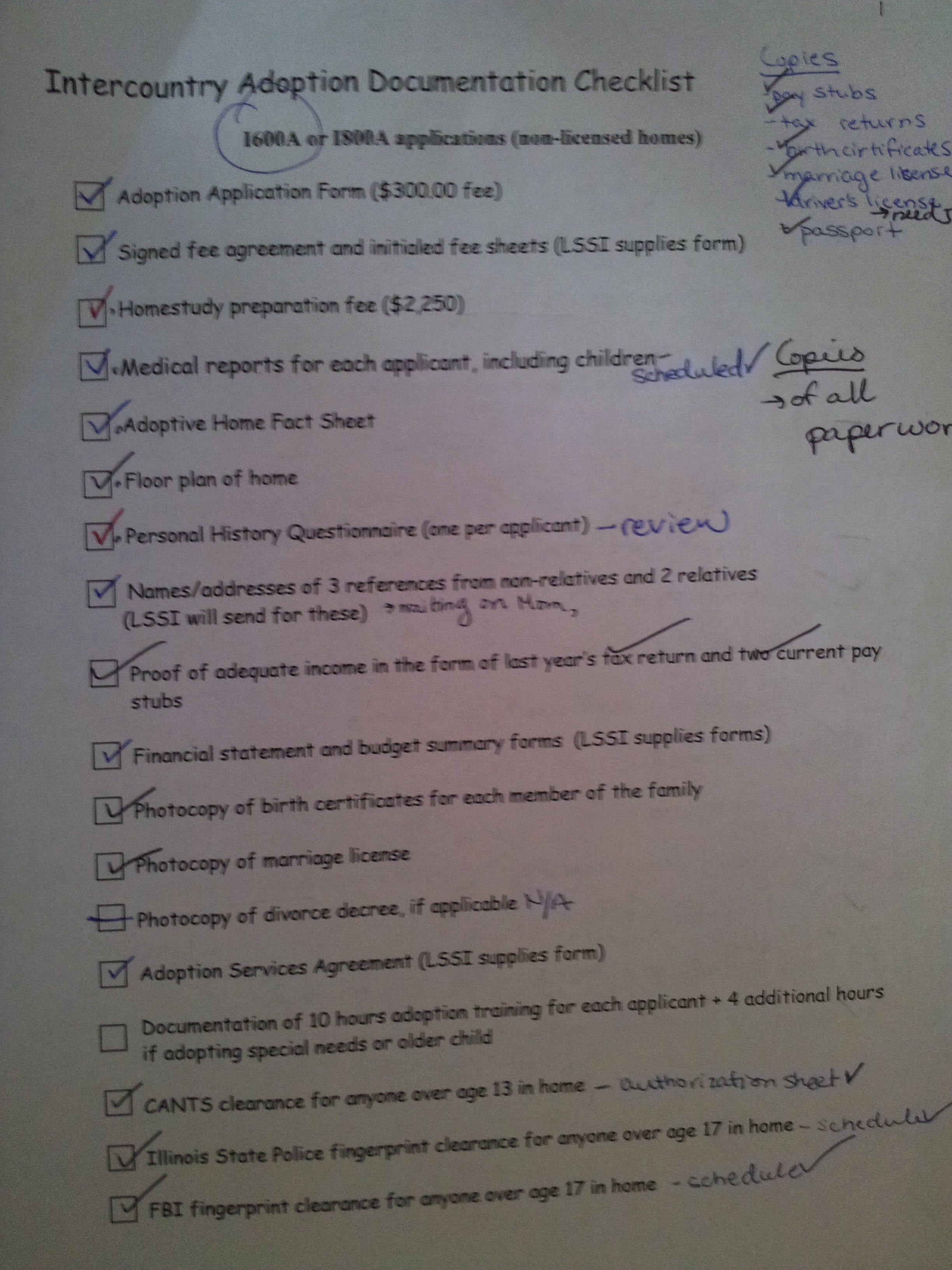 document checklist