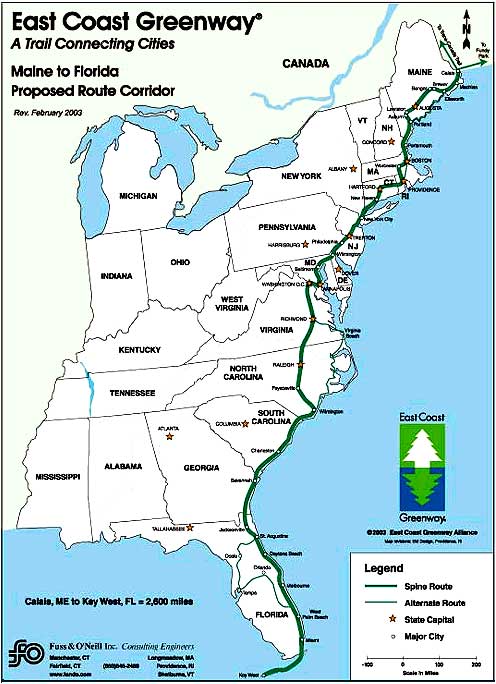 Map Of East Coast Beaches Usa East ECGA Map 