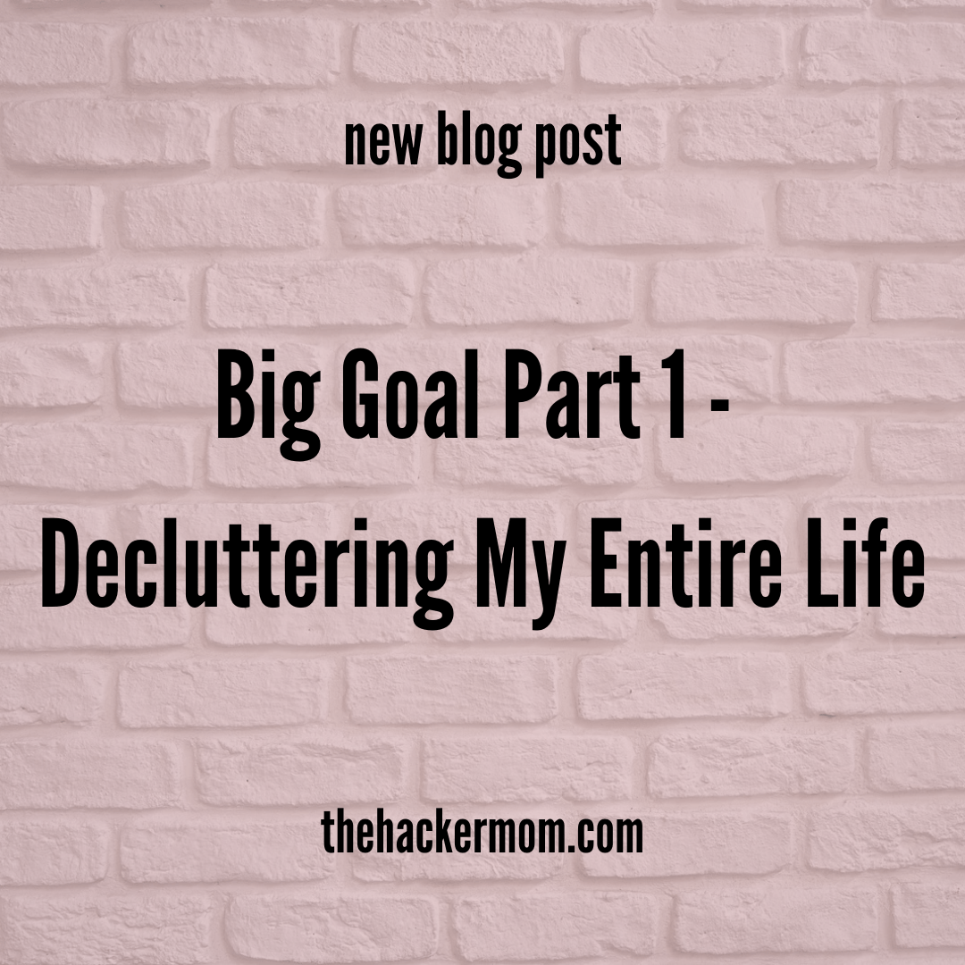 Big Goal Part 1 - Decluttering My Entire Life