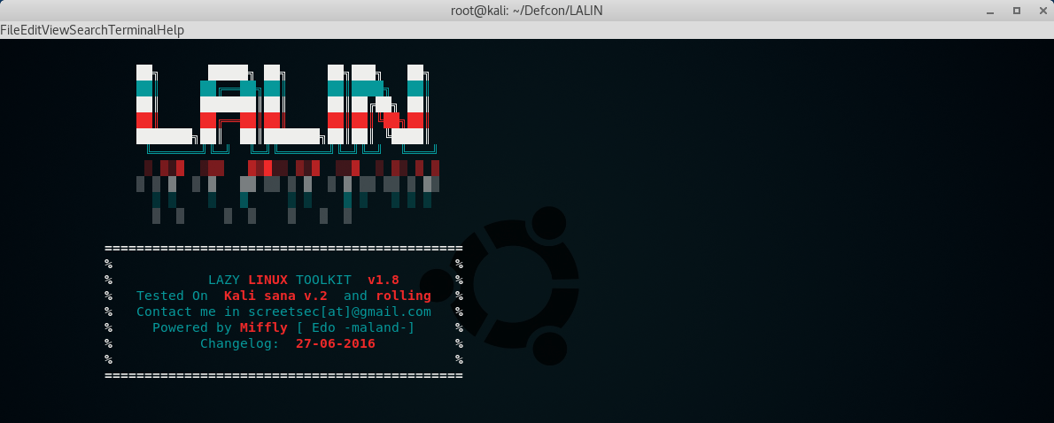 Lalin – Ultimate Kali Linux Lazy Toolkit