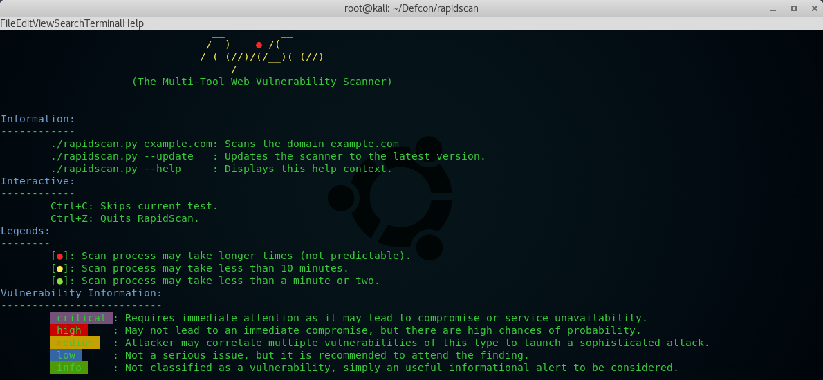 RapidScan – The Multi-Tool Web Vulnerability Scanner 2018