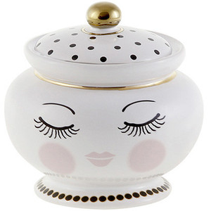 sugar dish with face sleeping