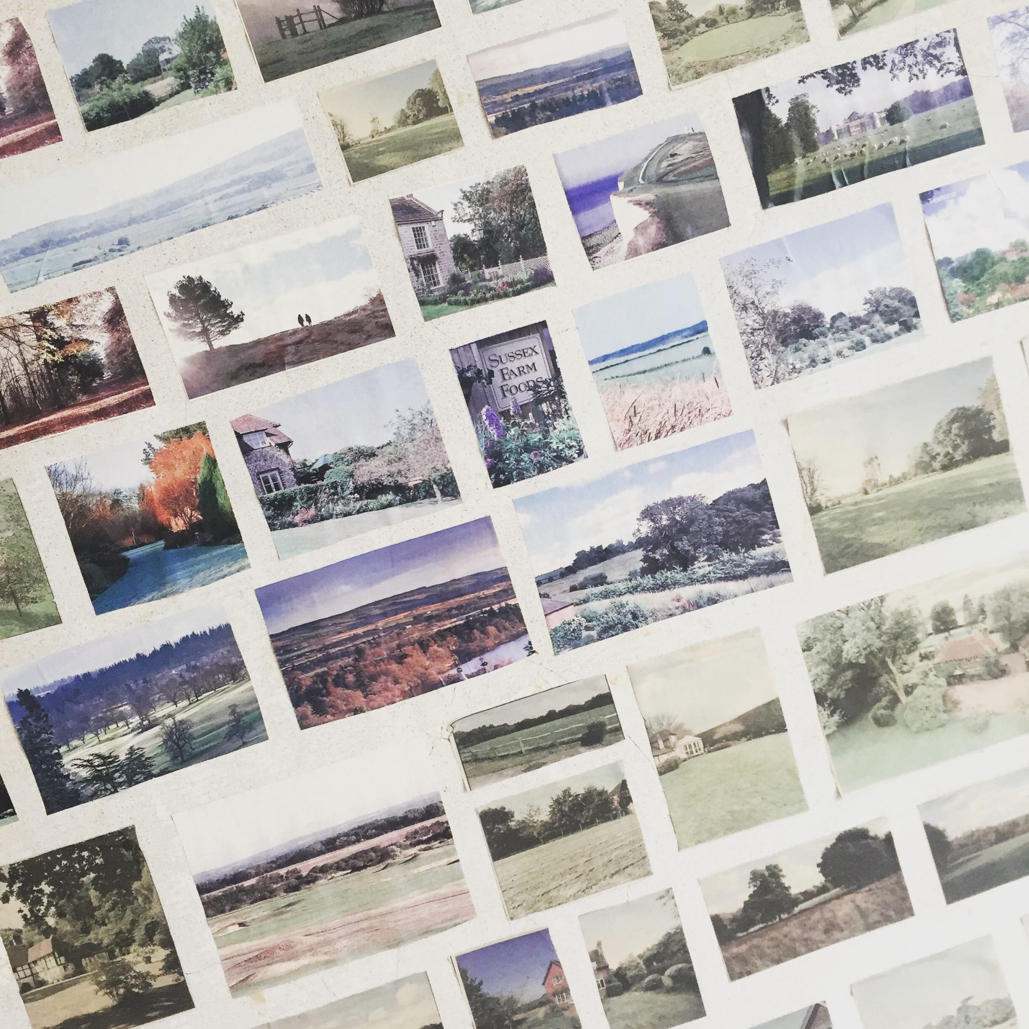 cut out landscape pictures stuck on wall