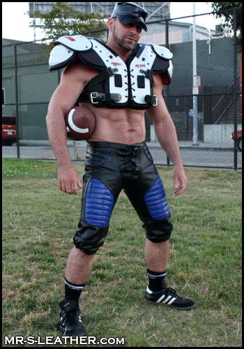 These leather football pants are a pup play must!