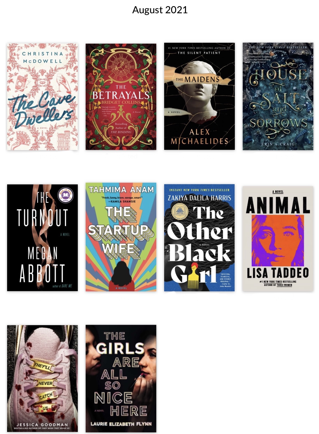 Read more about the article Recent Reads, August 2021