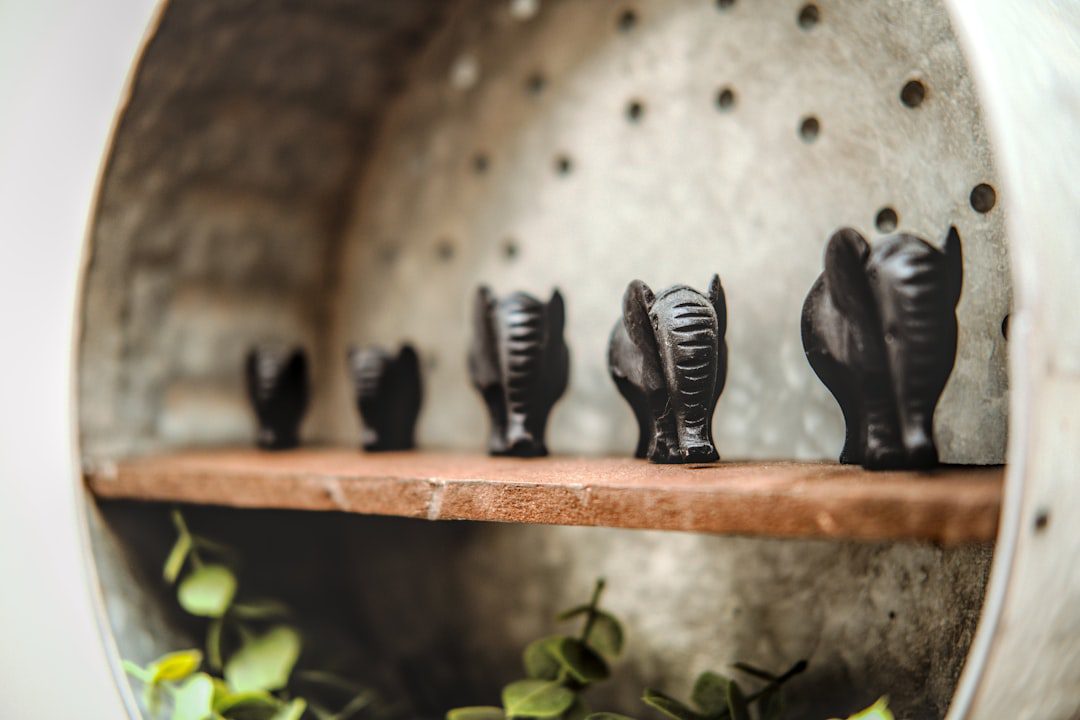Small decorative trinkets on a shelf