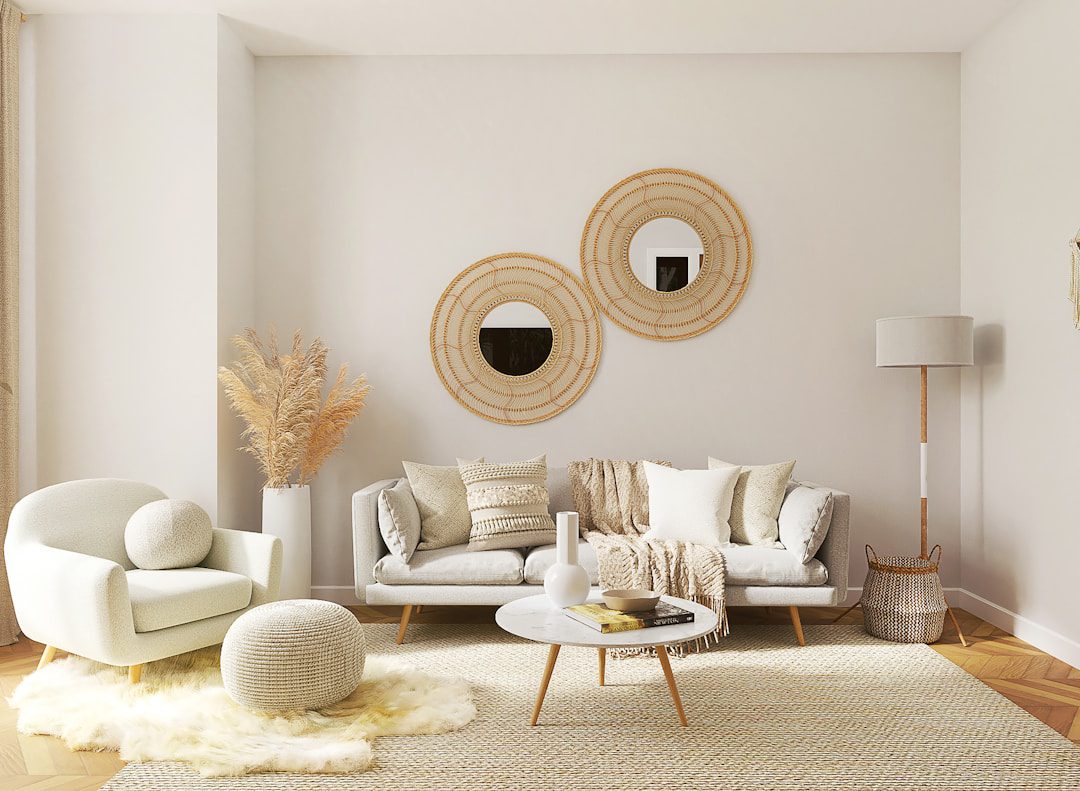 Layered area rugs adding warmth and definition to a living room