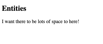 adding non-breaking space to html doc 13