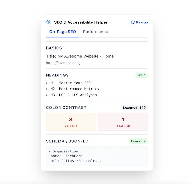 SEO & Accessibility Helper screenshot