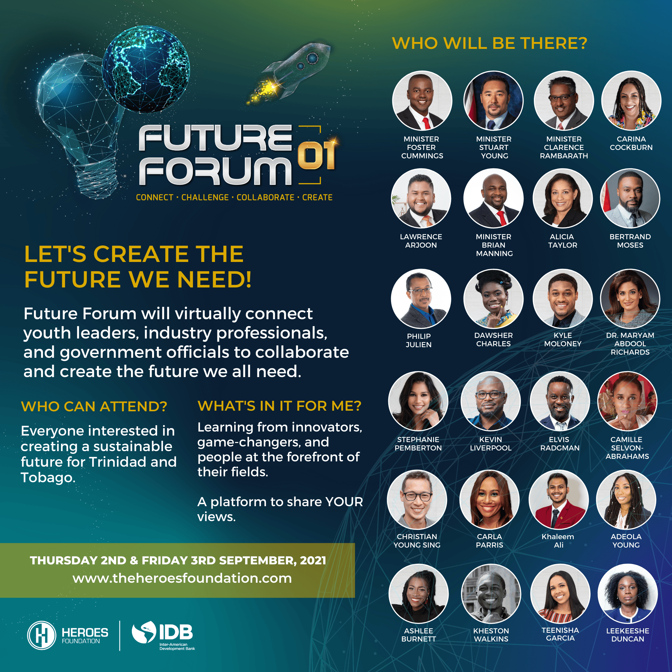 IDB AND HEROES HOST  FUTURE FORUM ON SEPT 2ND AND 3RD
