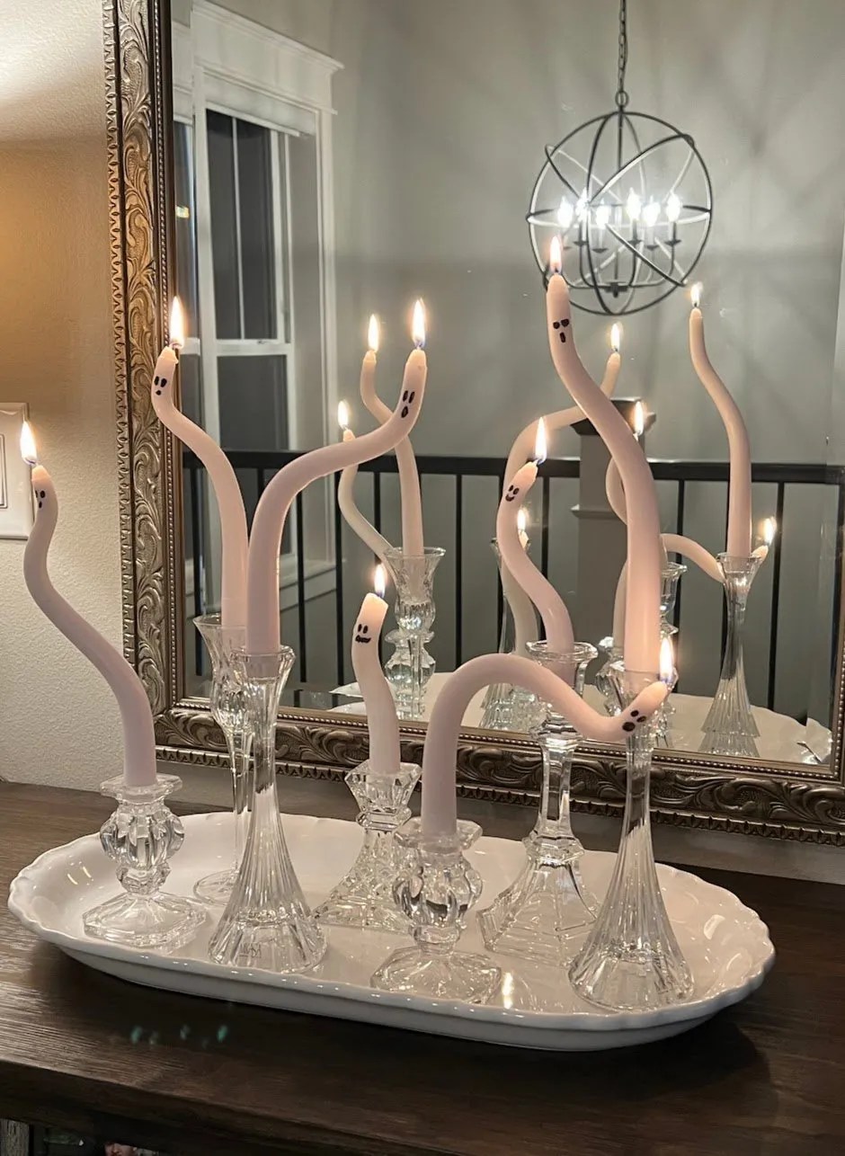 Cute & Spooky DIY Dollar Tree Halloween Ghost Candles - The House