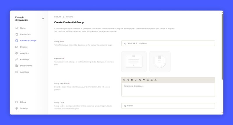 Creating Credential Group Hyperstack Smart Digital Certificates - High Resolution Gradient Illustrations for Desktop