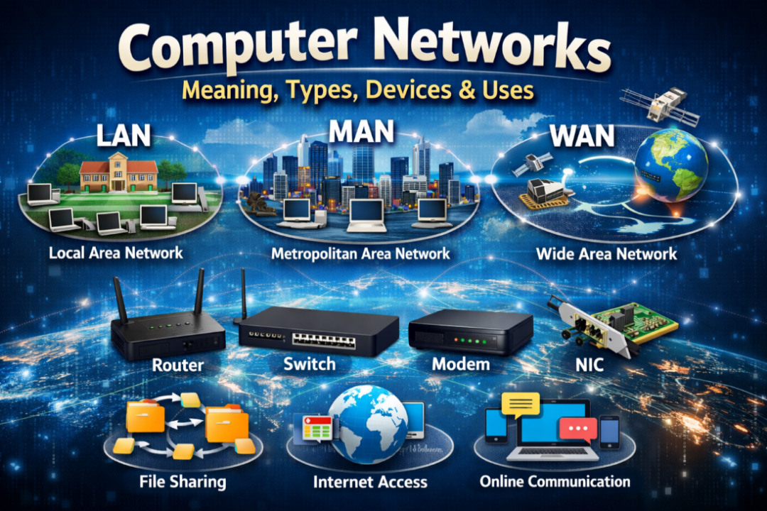 Read more about the article Computer networks: meaning, types, network devices, and uses