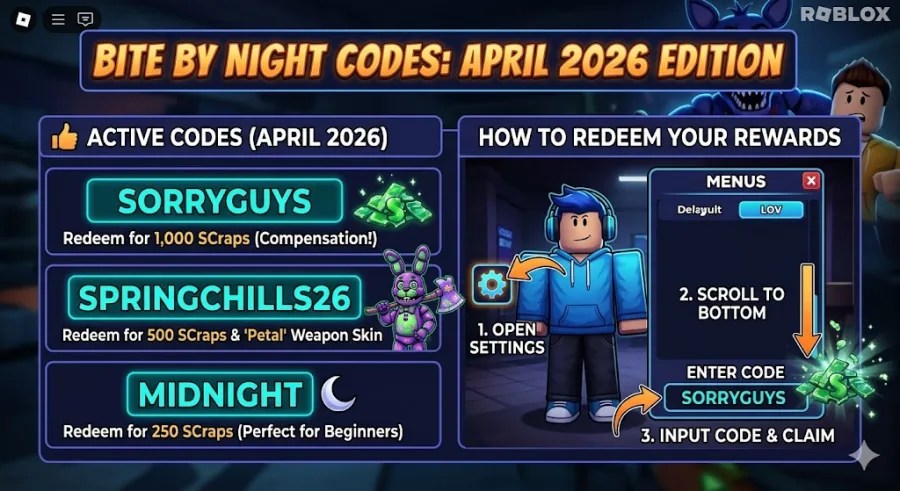 Bite By Night Codes April 2026 Edition