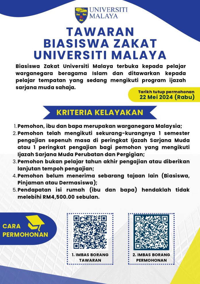 Iklan Permohonan Zakat Universiti Malaya