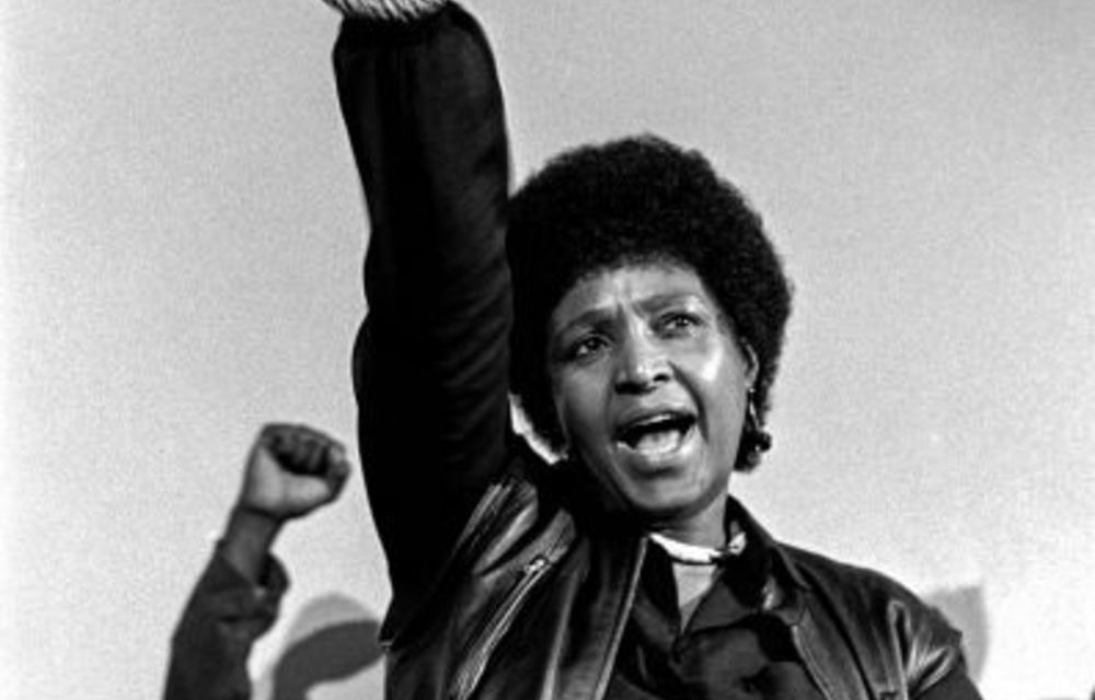 Winnie Madikizela-Mandela at a public political gathering