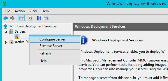 deploy windows 10 configure server