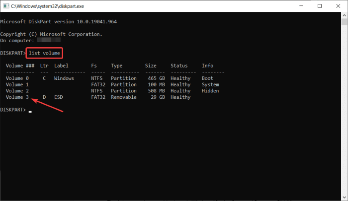 How to change drive letter in cmd