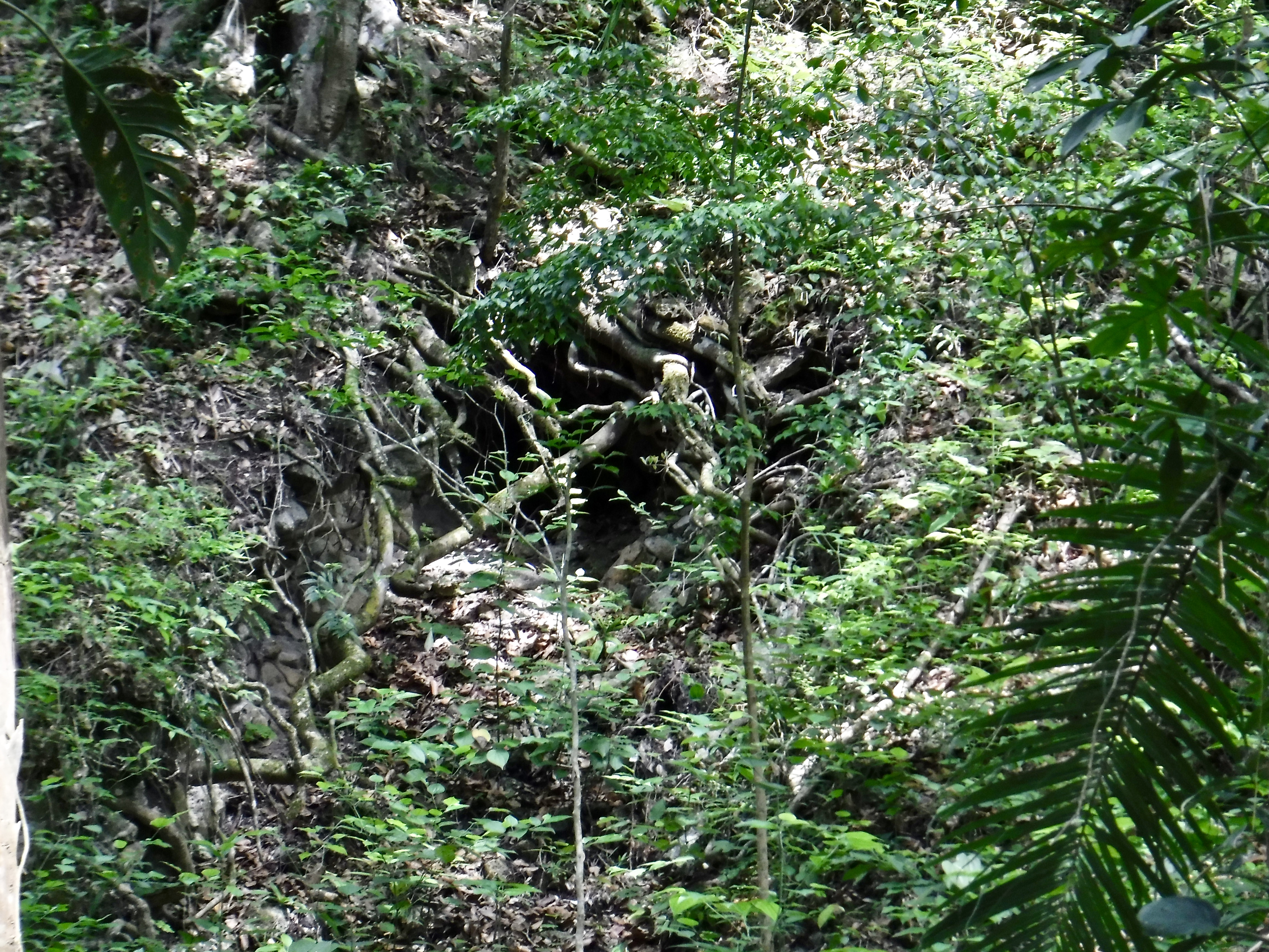 The collapsed trench that still contains the remains of the looter who perished there.