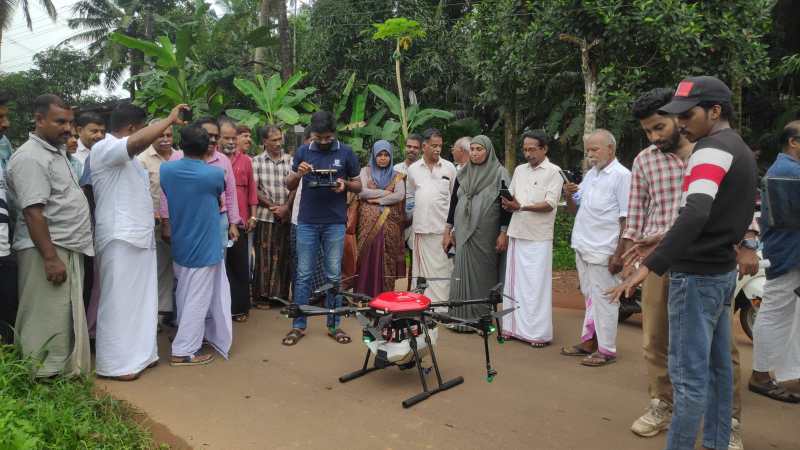 Nano urea application to farmers now through drone; The experiment was conducted at Chaliyar field.